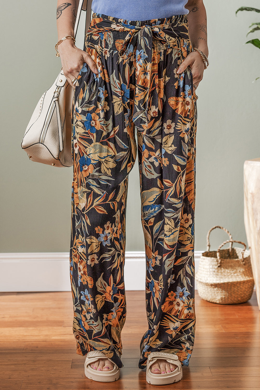 Kel Wide Leg Pants with Tie