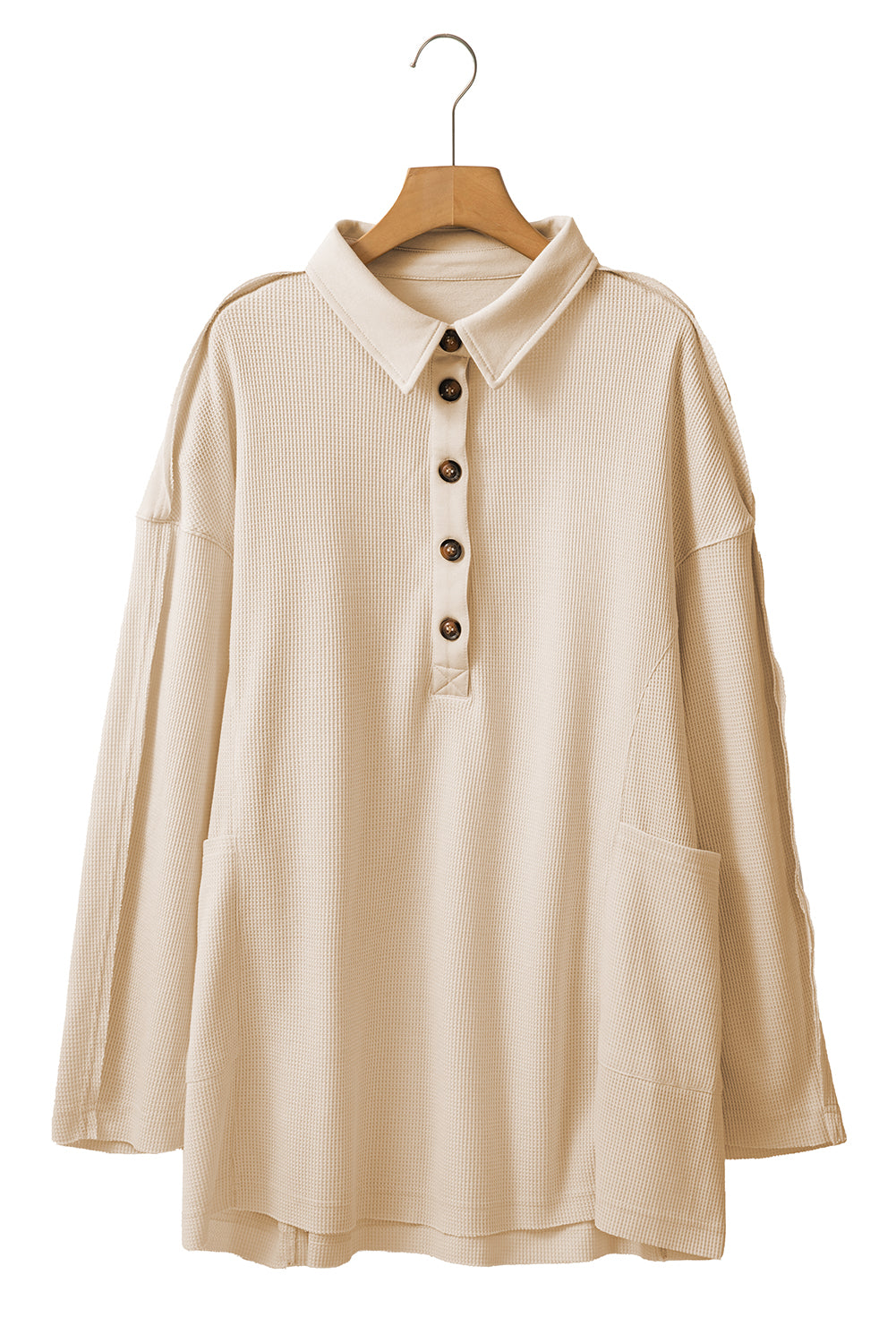 Beth Waffle Knit Henley Tunic Top