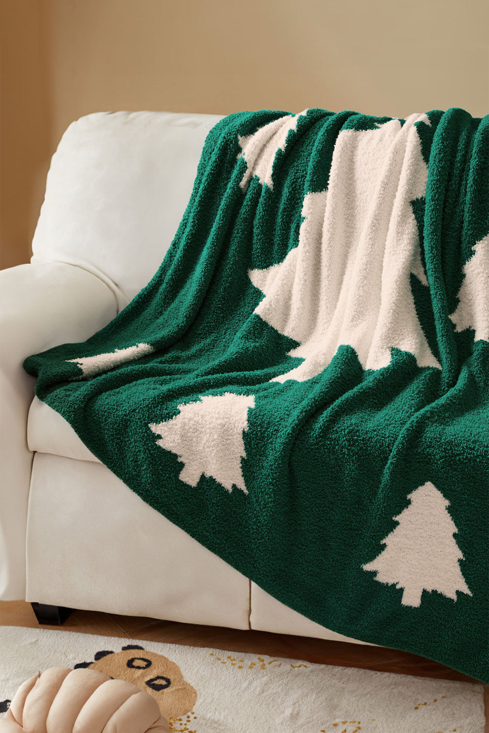 Dark Green Christmas Tree Blanket