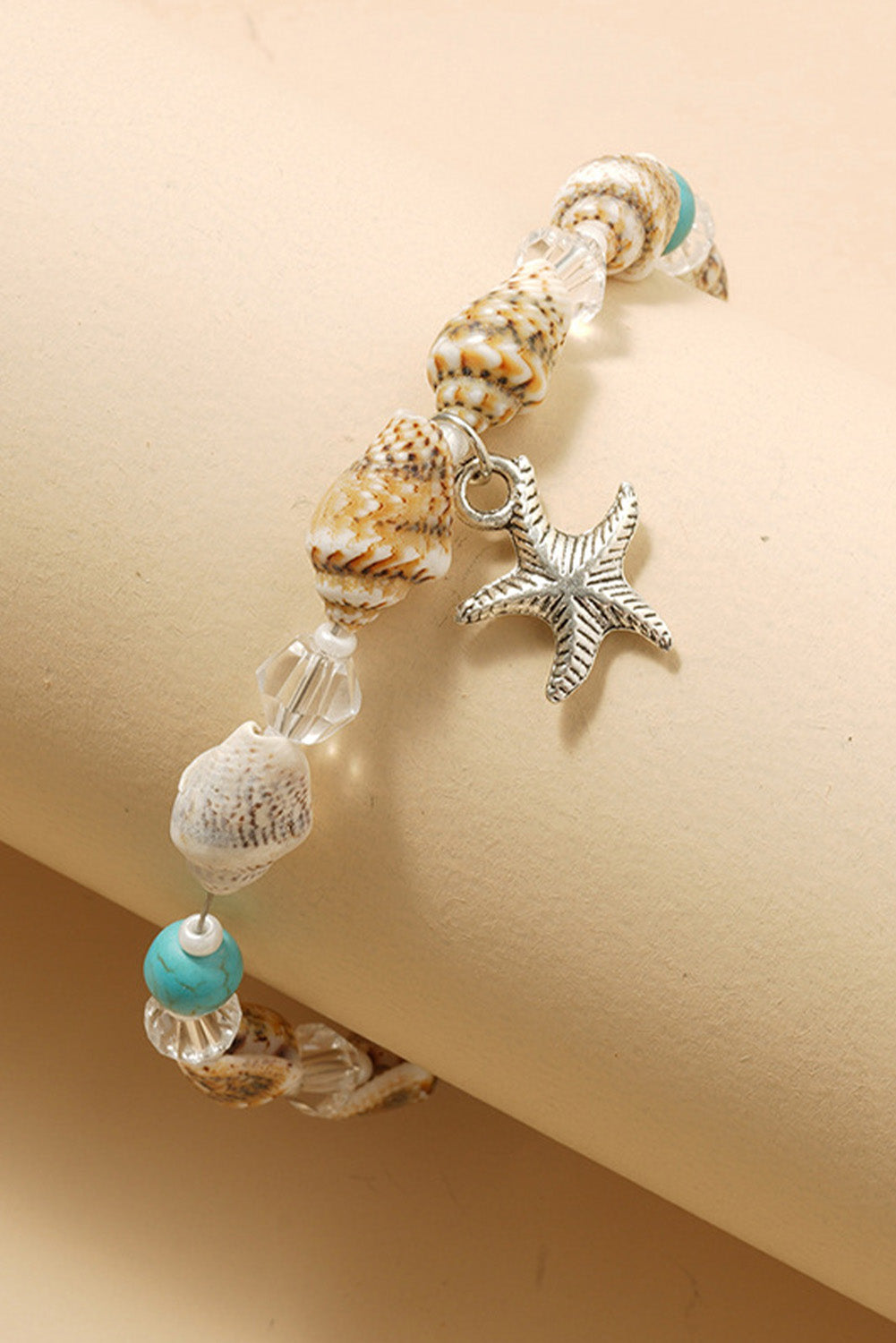 White Conch Beaded Starfish Beach Anklet