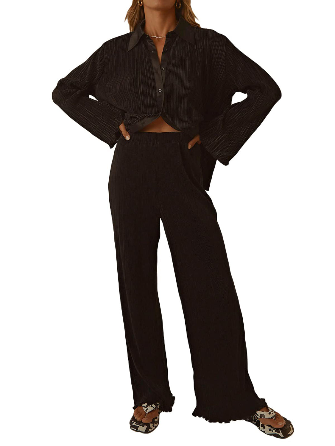 Sara Long Sleeve Top and Pants Lounge Set