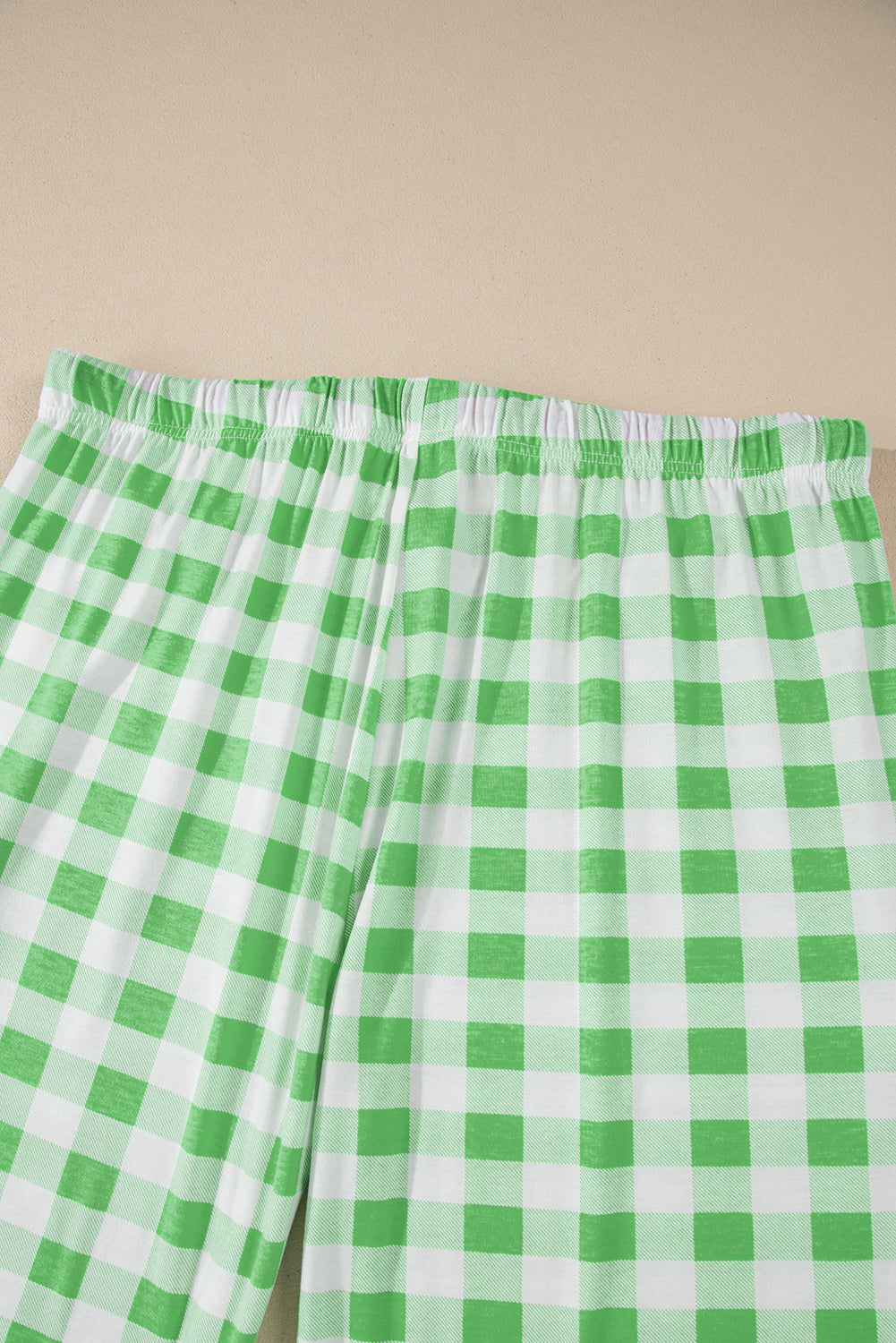 Green Plaid Plus Size Pajama Set