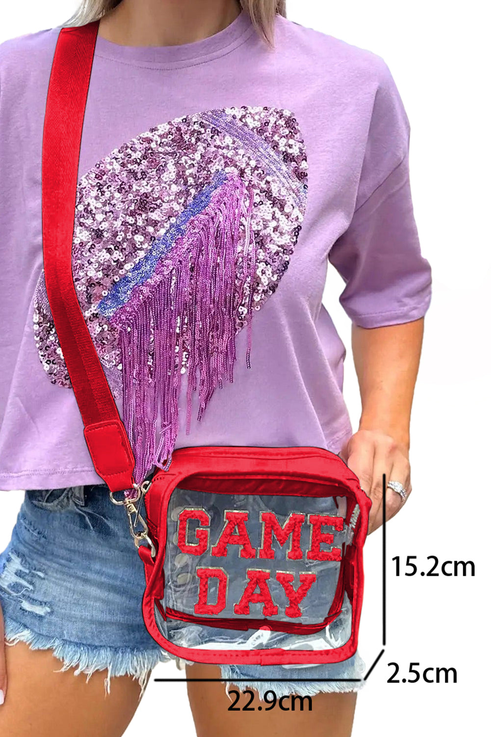 GAME DAY Pattern Clear Bag