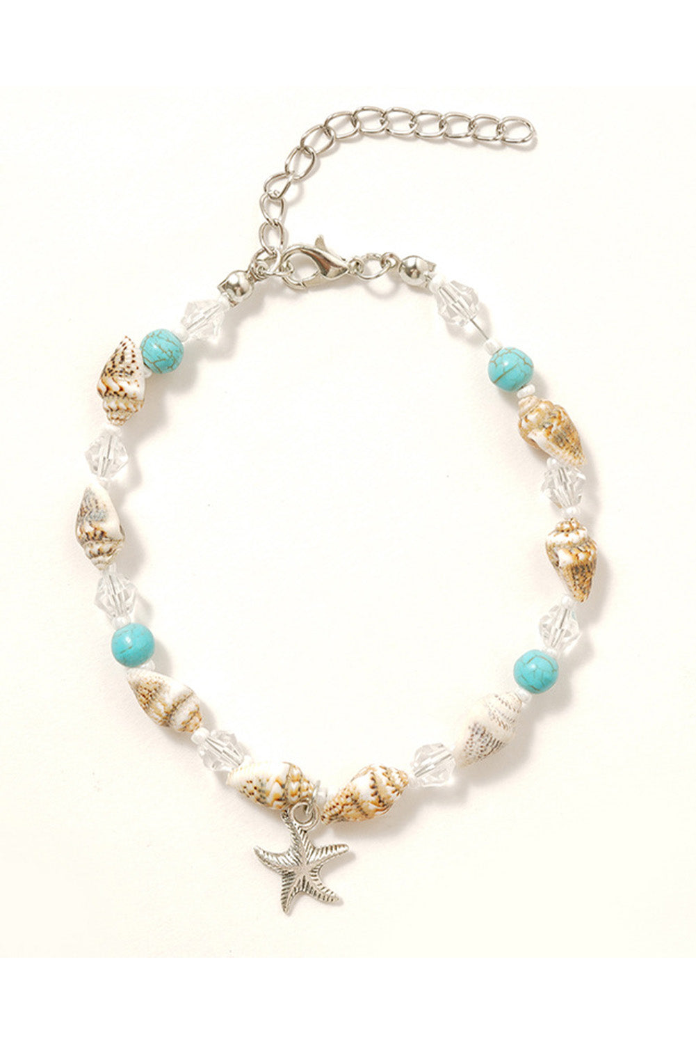 White Conch Beaded Starfish Beach Anklet