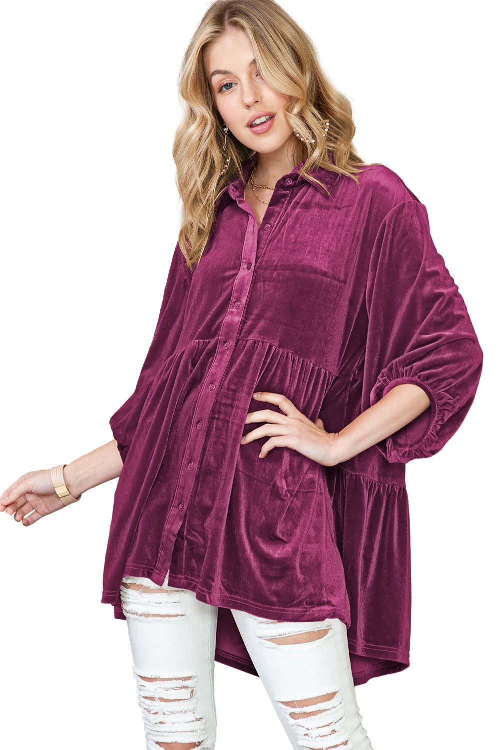 Chelsea Babydoll Velvet Shirt