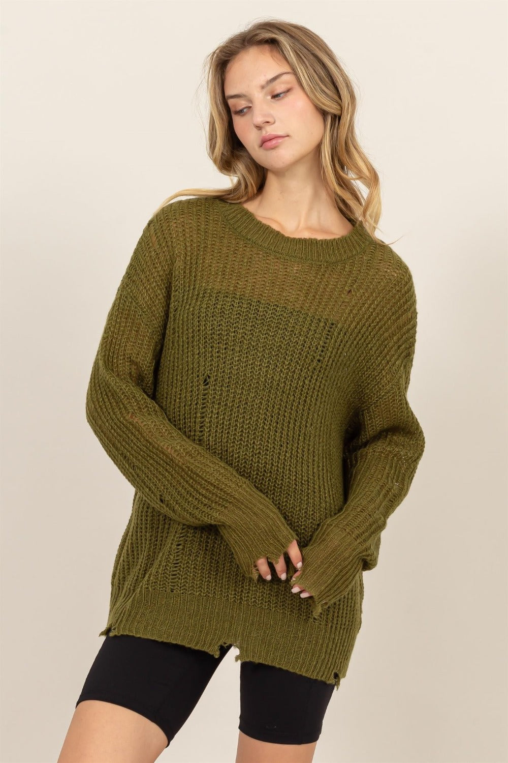 Heather Long Sleeve Knit Top