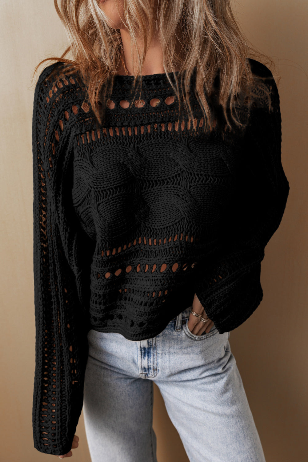 Lilly Cable Knit Cropped Sweater