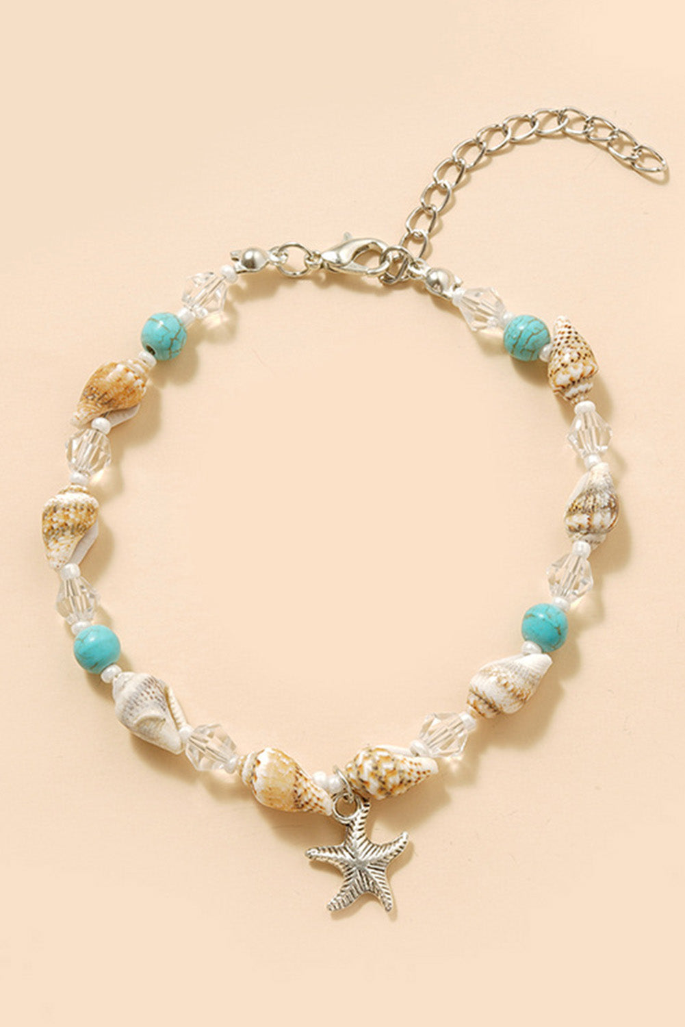 White Conch Beaded Starfish Beach Anklet