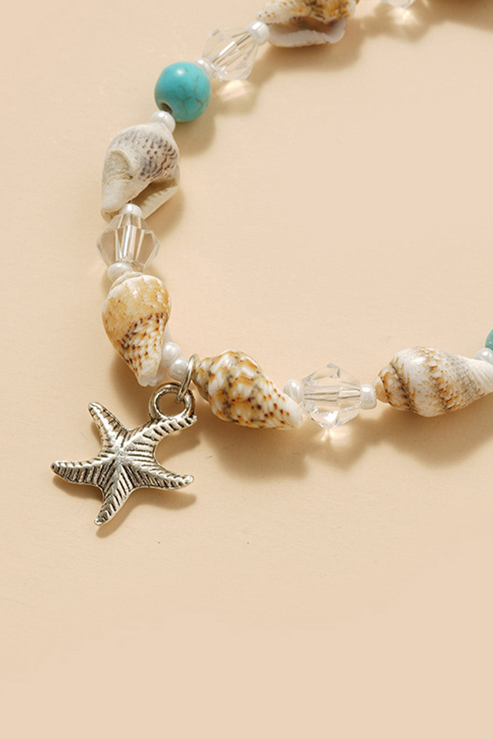 White Conch Beaded Starfish Beach Anklet