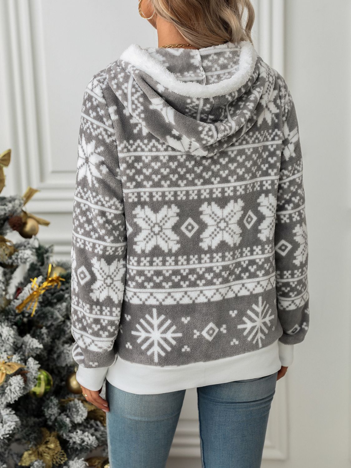 Snowflake Zip Up Hoodie