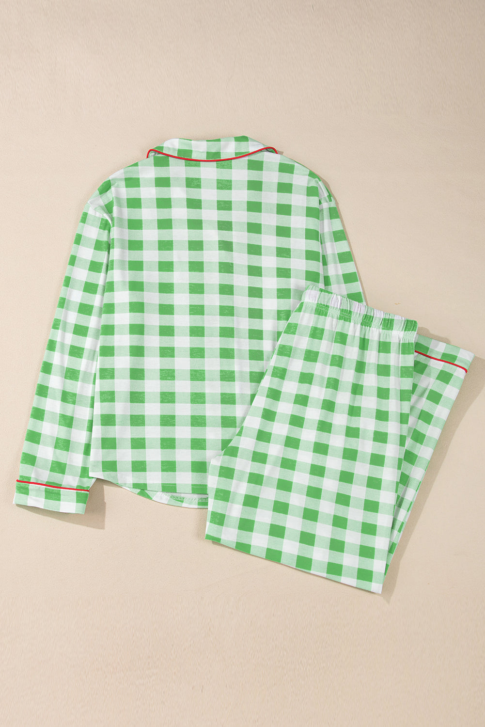 Green Plaid Plus Size Pajama Set