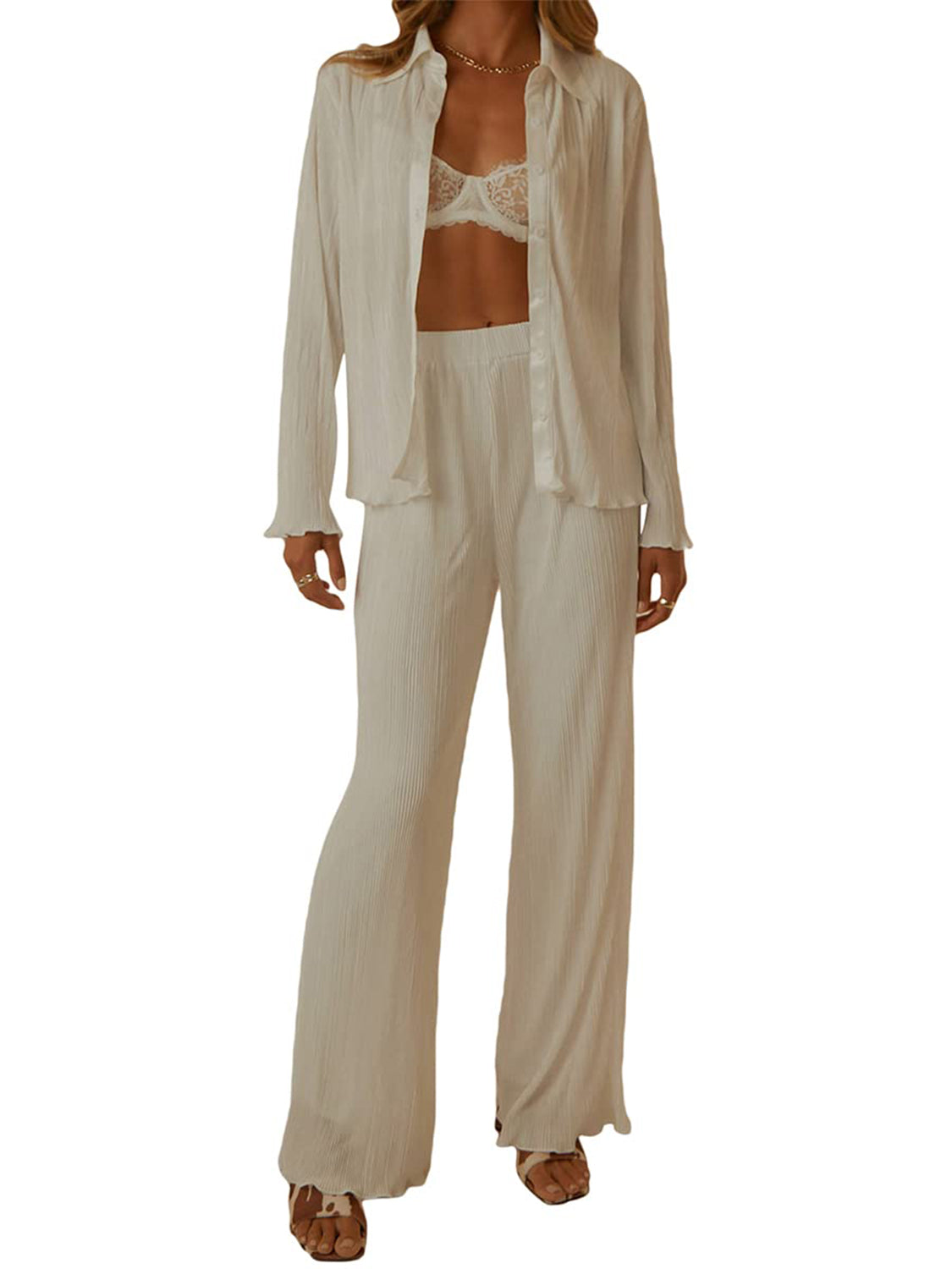 Sara Long Sleeve Top and Pants Lounge Set