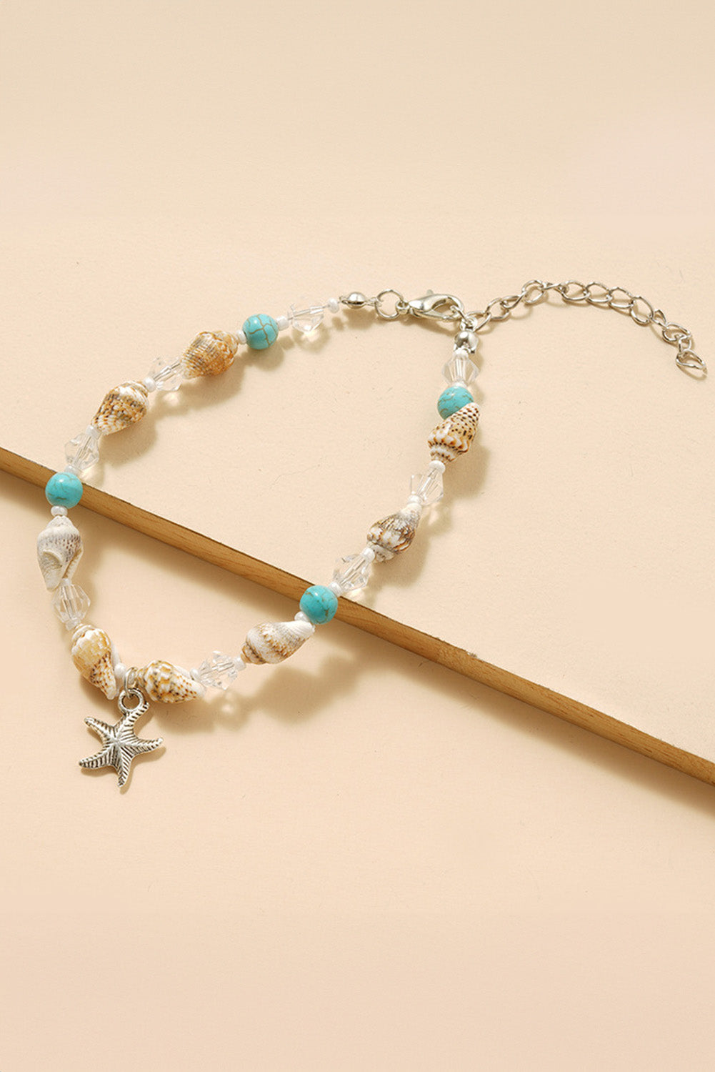 White Conch Beaded Starfish Beach Anklet