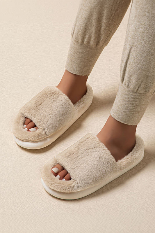 Chestnut Furry Slippers