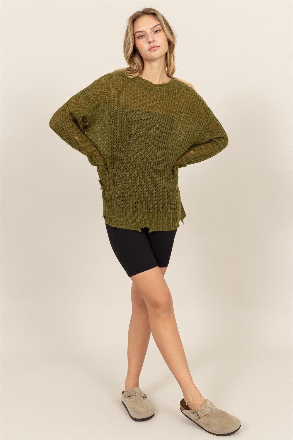 Heather Long Sleeve Knit Top