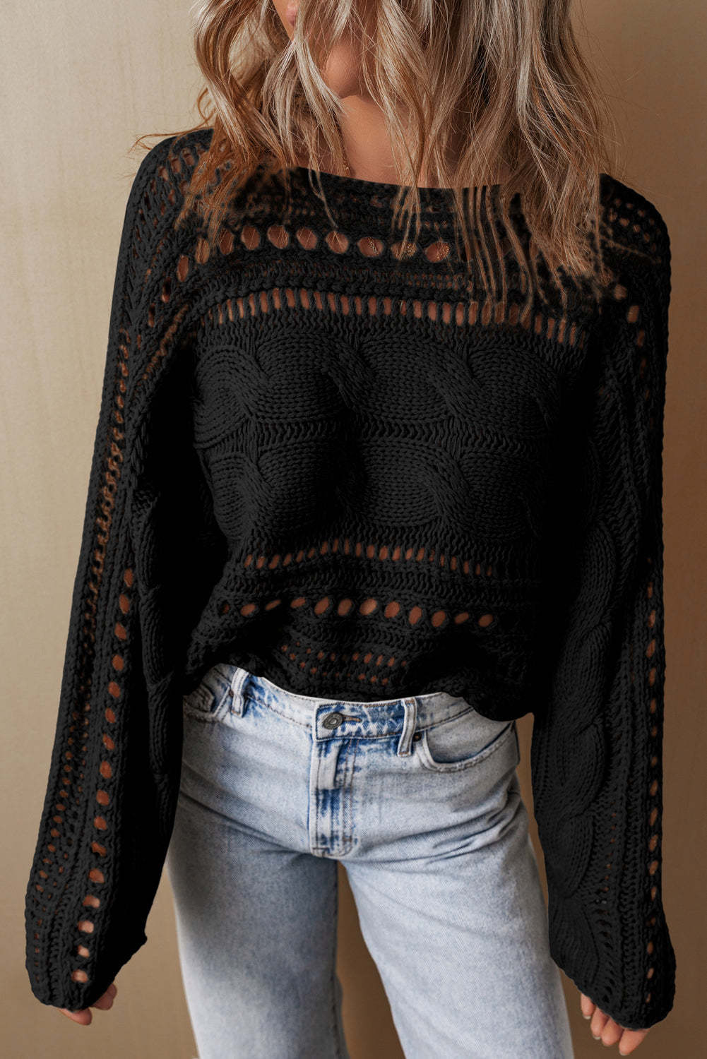 Lilly Cable Knit Cropped Sweater