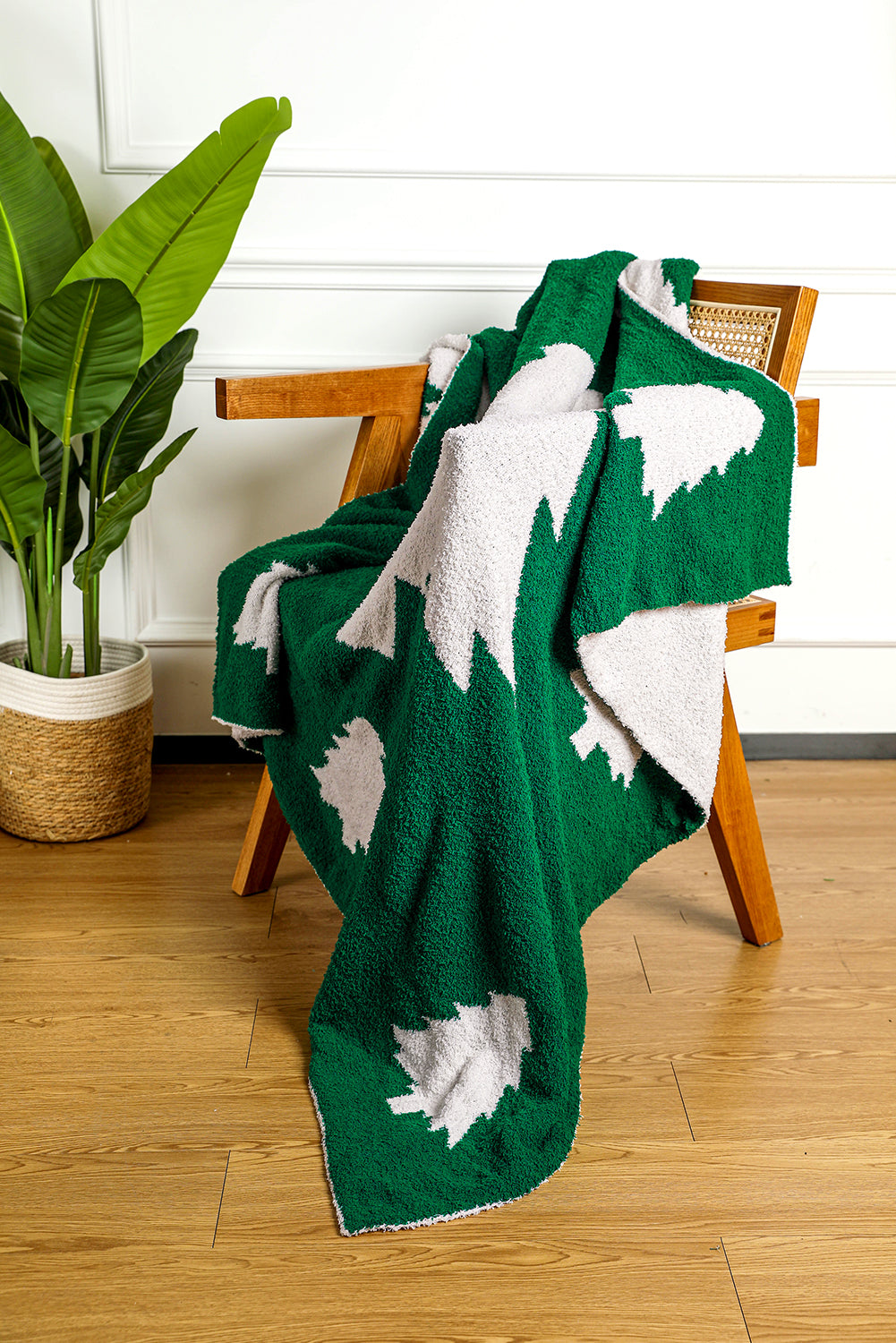 Dark Green Christmas Tree Blanket