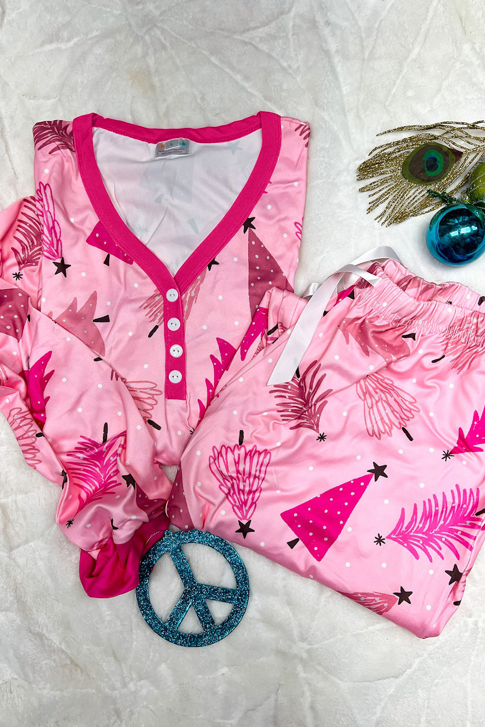 Pink Christmas Pajama Set