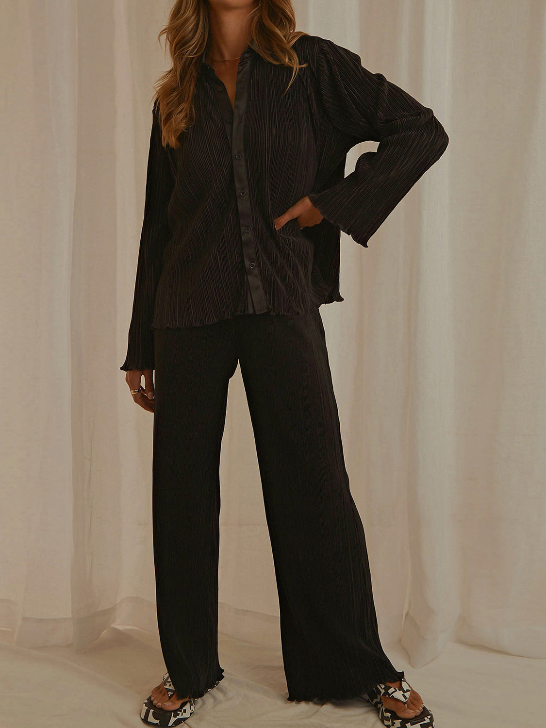 Sara Long Sleeve Top and Pants Lounge Set