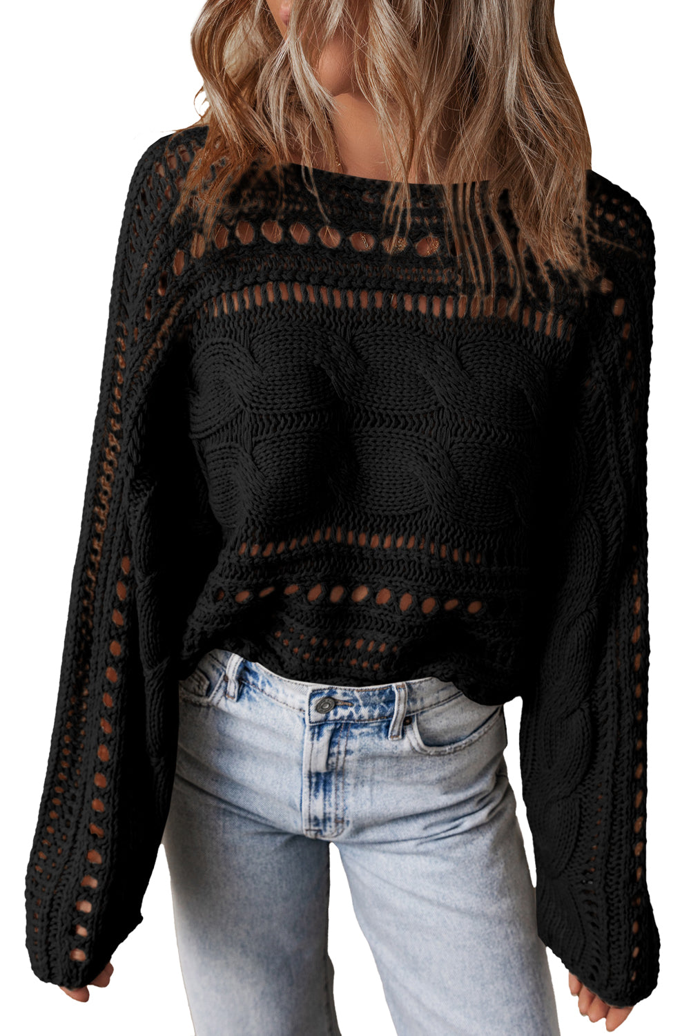 Lilly Cable Knit Cropped Sweater